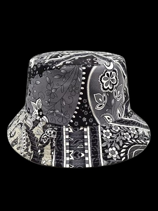 Fashion Hats Accessories - Patchwork Paisley Pattern Bucket Hat Unisex 22"-23"